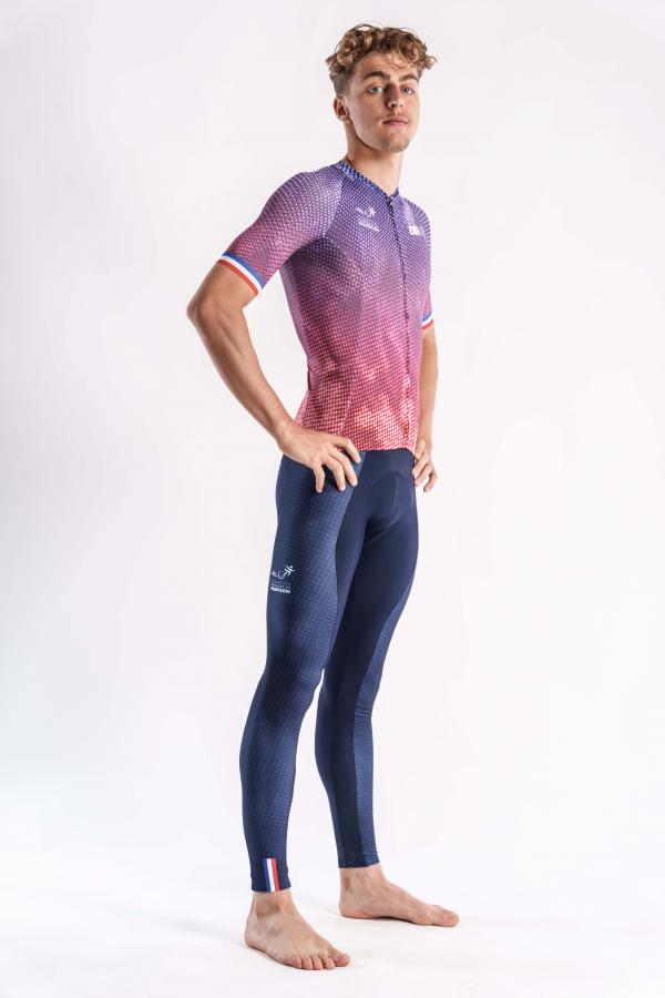 Maillot vélo France Z3R0D manches courtes bleu marine 