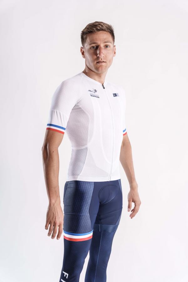 Maillot vélo France Z3R0D manches courtes bleu marine 