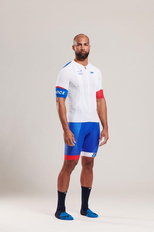 Maillot vélo France Z3R0D manches courtes bleu roi