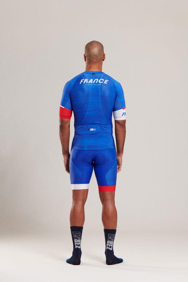 Maillot vélo France Z3R0D manches courtes bleu marine 