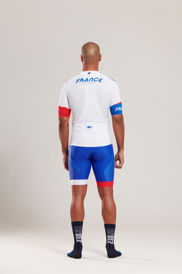 Maillot vélo France Z3R0D manches courtes bleu roi