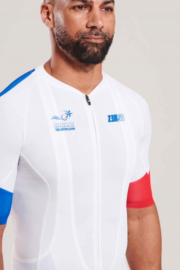 Maillot vélo France Z3R0D manches courtes bleu roi