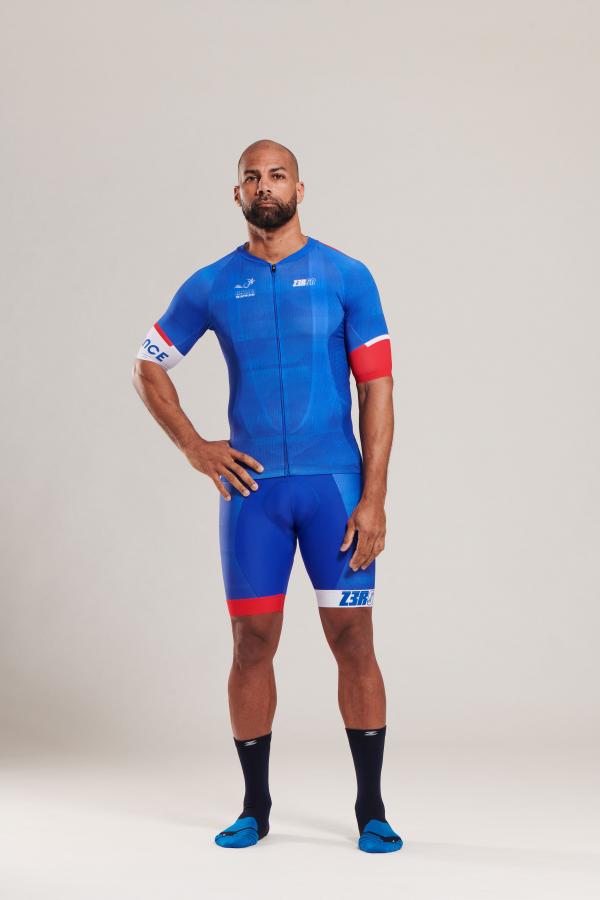 Maillot vélo France Z3R0D manches courtes bleu marine 