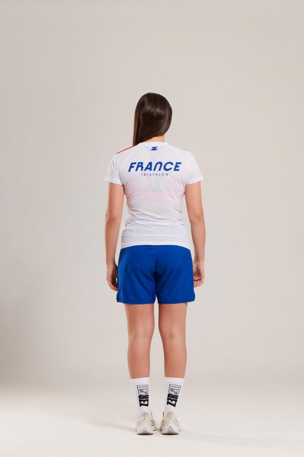 T-shirt manches courtes running femmes équipe de France Z3R0D