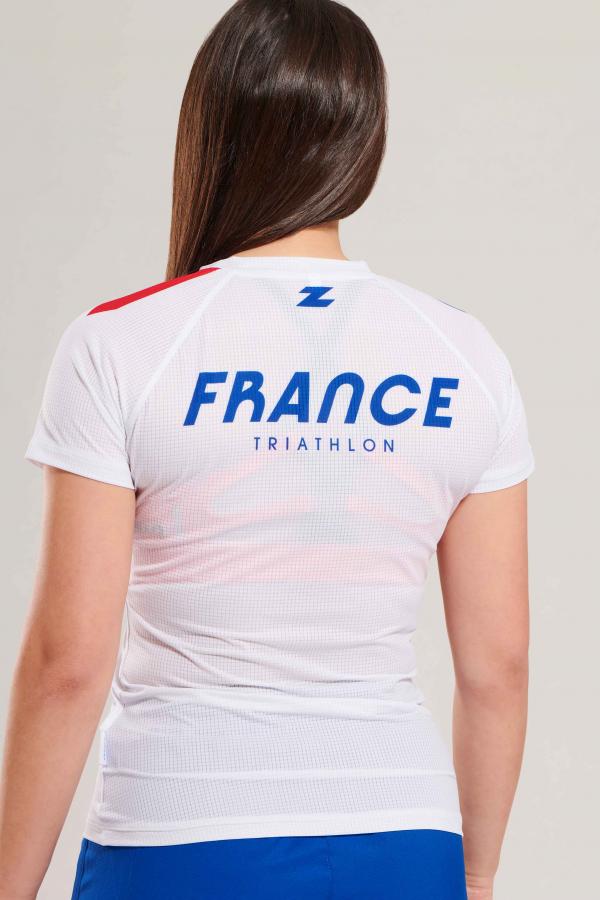 T-shirt manches courtes running femmes équipe de France Z3R0D