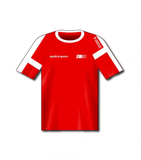 Denmark Man Red Running T-shirt | Z3R0D Danish running tee