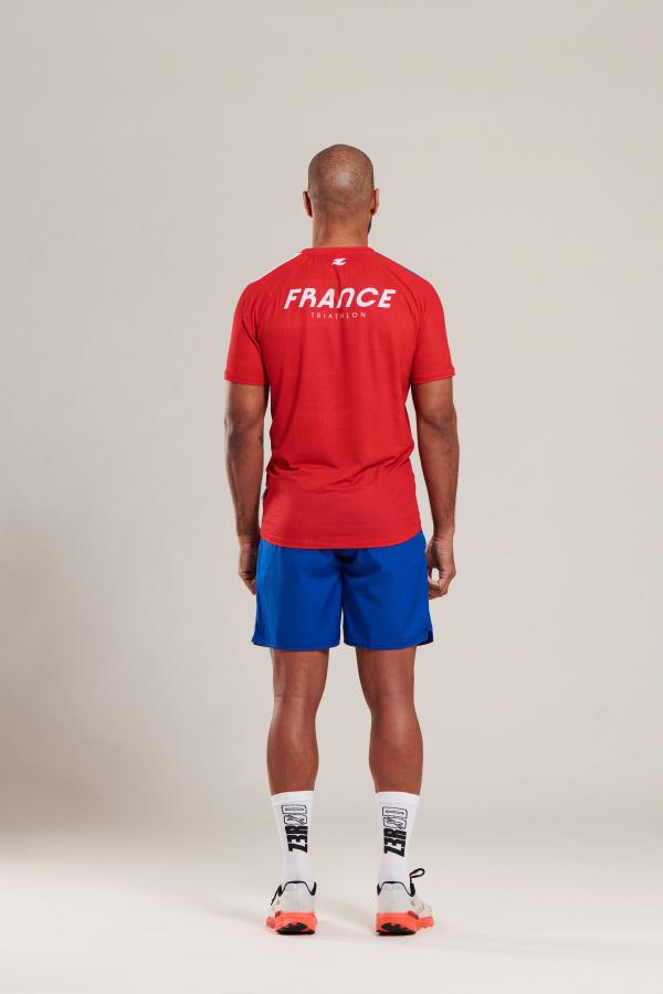 T-shirt manches courtes running hommes équipe de France Z3R0D bleu marine