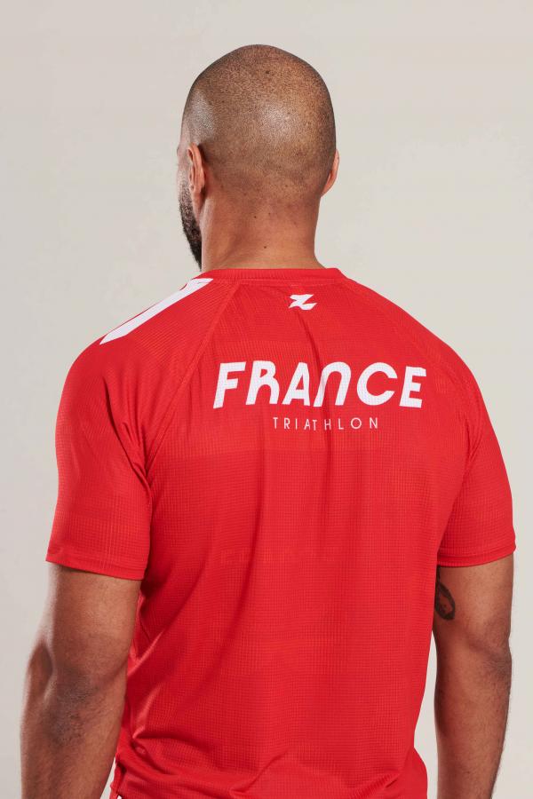 T-shirt manches courtes running hommes équipe de France Z3R0D bleu marine