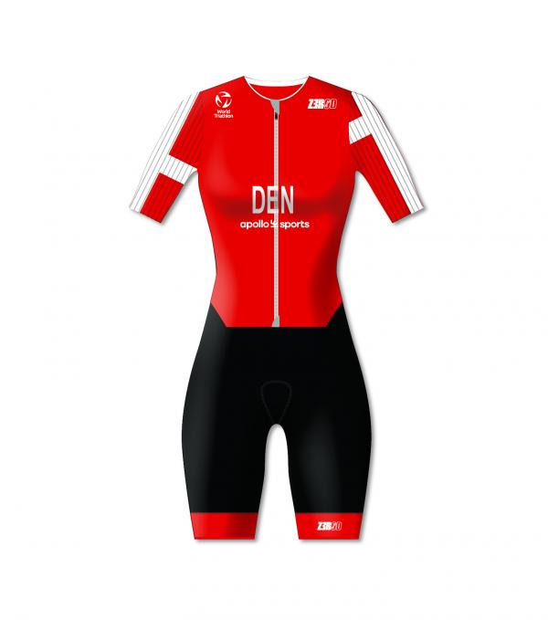 Denmark woman sleeved triathlon trisuit | Z3R0D time-trial trisuit