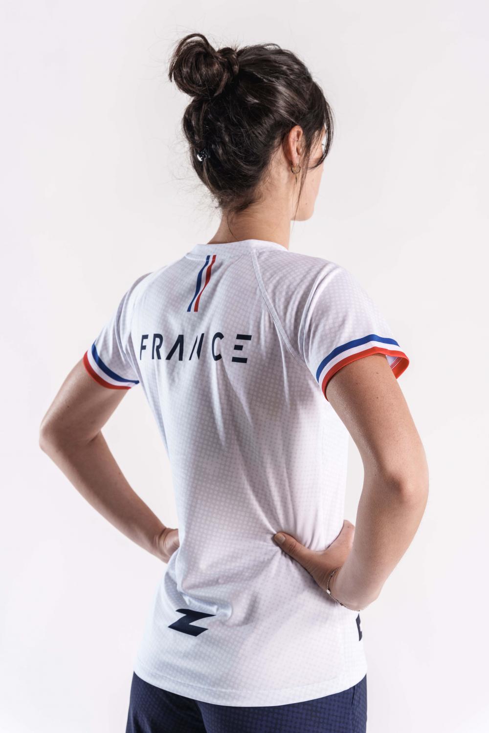 T-shirt manches courtes running femmes équipe de France Z3R0D